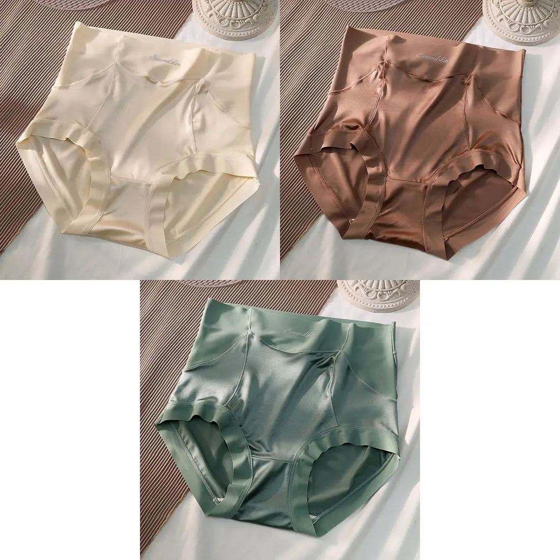 Quần Lót Lụa Lạnh Cạp Cao Dành Cho Nữ, Chất Liệu Satin Sang Trọng, Thiết Kế Liền Mạch, Ngoại Cỡ, Thoáng Khí, Quần Lót Tam Giác Nâng Mông, Hàng Mới Về quan _ lot _ su _ duc Áo Polo Có Áo nơ 2 Đầm Dài Thun Dép Quai Ngang Áo Sơ Mi Váy Đầm nữ Set áo dài Giày