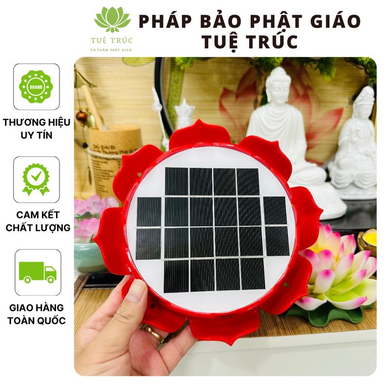 Máy niệm Phật hoa sen năng lượng mặt trời loại lớn có khe gắn thẻ nhớ có tụng kinh địa tạng S16