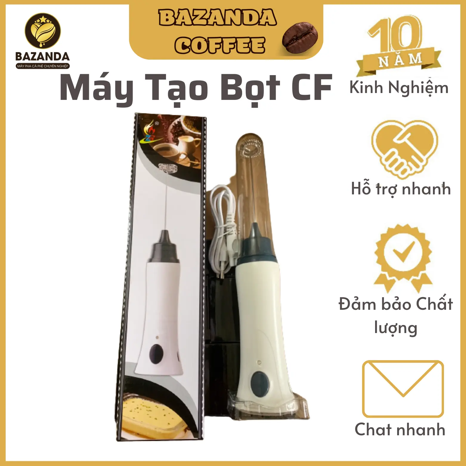 Máy Tạo Bọt Cà Phê Cầm Tay Foamer - ZB 1508 ( Xạc điện) Máy Đánh Trứng  Máy Đánh Bọt Inox