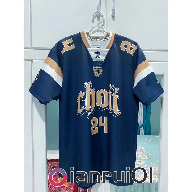 2024 Choii Baju Tshirt Lelaki Thailand Viral Custom Jersey Ootd Collar Tiktok Ootd Retro Collar Jersey Stand Collar Plus Size Men Women
