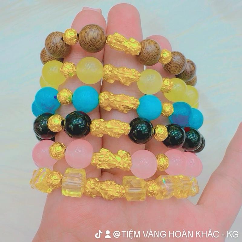 Phụ kiện vòng tay trầm hương phối tỳ hưu V9999 Hoàn Khắc (chủi 10li) 0