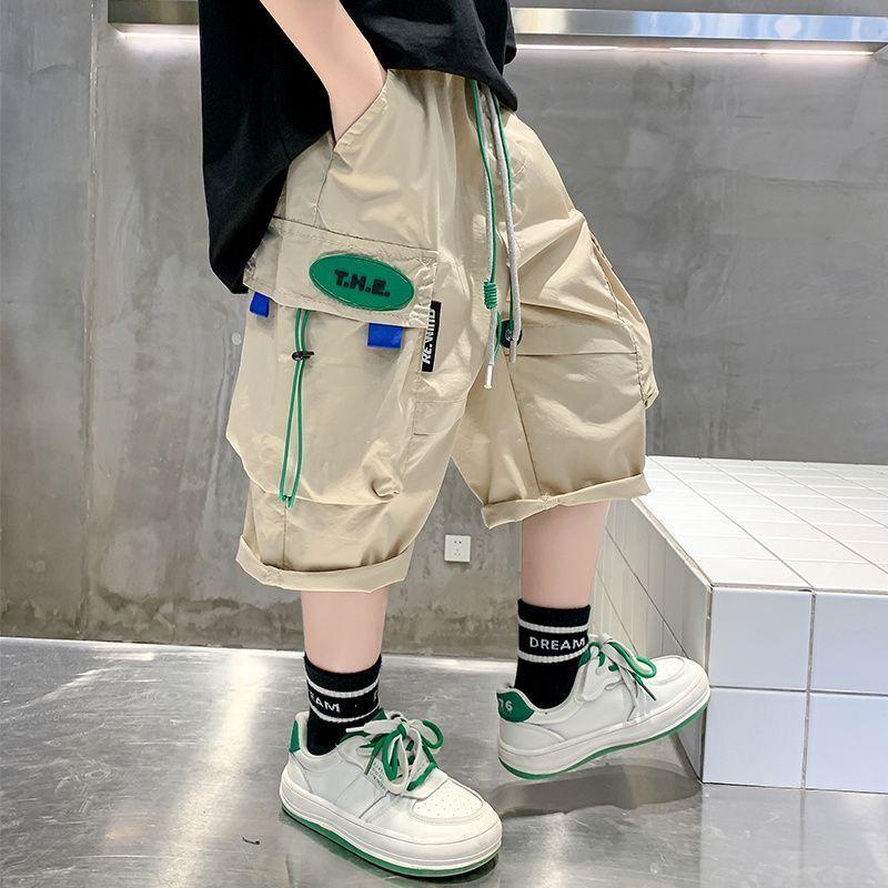 Product Introduction of Quần Dài Mùa Hè Cho Bé Trai, Quần Dài Cropped Xén, Dành Cho Trẻ Em Trung Bình Và Lớn, Dáng Rộng Vừa Vặn, Mỏng Và Thoáng Khí, Phong Cách 2024, Quần Thường Ngày 4