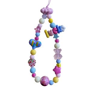 Rantai Telefon Bimbit, Penyangkut Sarung Telefon Bimbit Kartun Gadis Bergaya, Loket Kamera CCD Beruang Strawberi, Tali Anti-Hilang Telefon Bimbit Manik DIY Buatan Tangan, Item Hiasan Baharu Charms Phone keychain  f1  e  money beaded  keychain