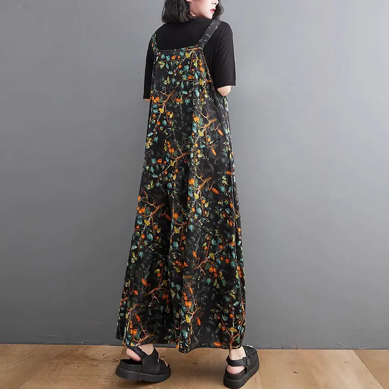 LC892 Premium Oversized Jumpsuit Polyester Floral Terbaru 3