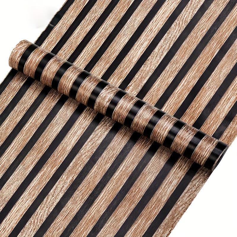 Wood Grain Pattern Self Adhesive Wall Sticker, 1 Roll Removable Wall Decal, Decorative Sticker for Home Living Room Bedroom Cabinet 2