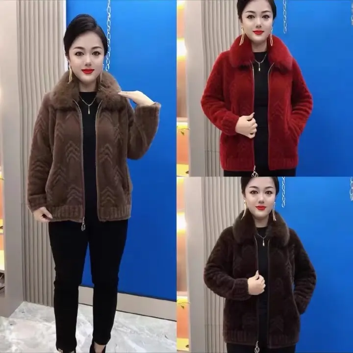 Áo khoác lông cho mẹ. Áo khoác cho phụ nữ trung niên