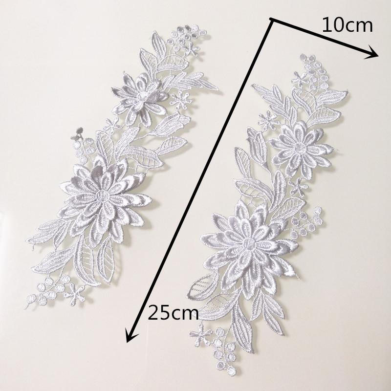 Miếng Dán Vải Hoa Ren Thêu, 1 Cặp, 10x25cm, Màu Sắc 3D Ba Chiều Đầy Màu Sắc, Thích Hợp Cho Trẻ Em Và Đám Cưới, Phụ Kiện 2