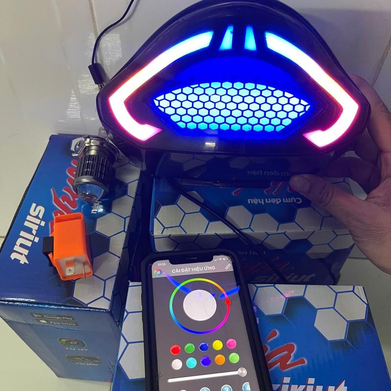 Đèn Hậu LED Sirius 110/50 i8 Chỉnh Màu. Kèm 1 bóng đèn Pha. 1 cục chớp si nhan