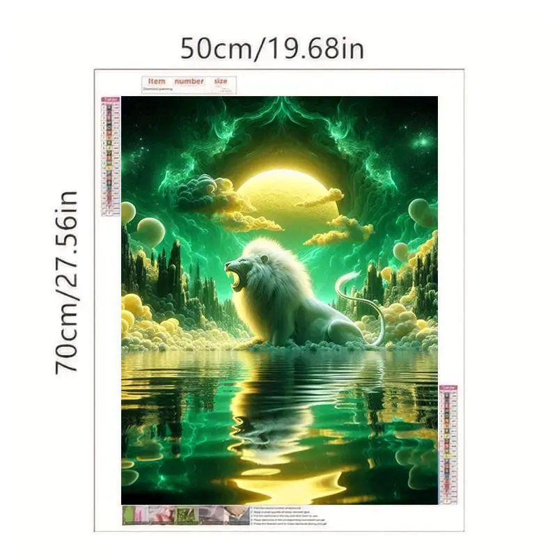 Lion Pattern DIY Diamond Arts Colorful Painting Kit without Frame, DIY 5D Diamond Arts Colorful Painting Kit, Wall Art Decor for Home Living Room Bedroom 1