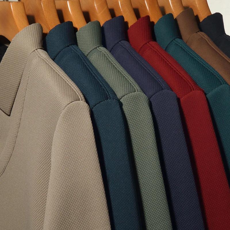 Product Introduction of Men'S Long Arm Polo Shirt Korean-Style Fake Two-Piece Business Men'S Casual Fashion Long-Sleeved Solid Color Lapel Shirts Comfortable All-Match Top For All Seasons Menswear Lingerie 26