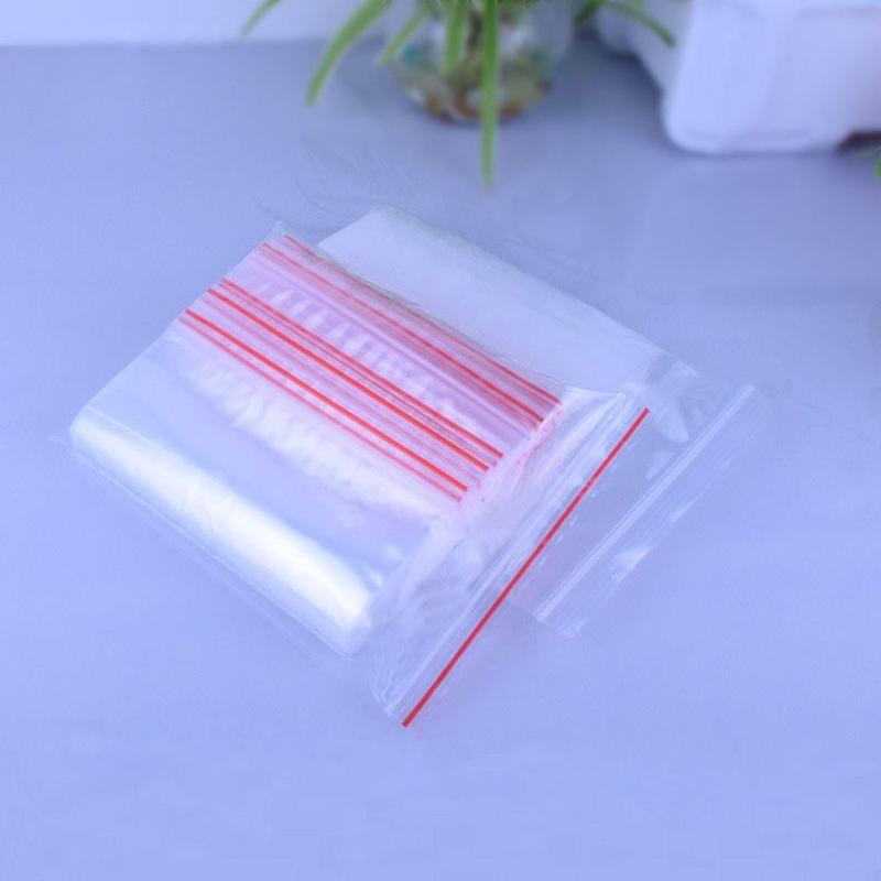 Túi Zip Poly Trong Suốt Tự Dính, 100 chiếc / gói, Để Đựng Đồ Gia Dụng, Túi PE, Làm Bằng Nhựa 4