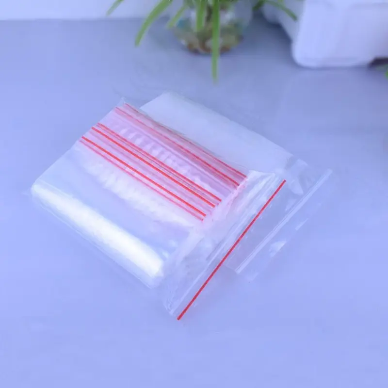 Bao bì tự dính mini, 100 chiếc / gói, túi PE, nhựa Poly trong suốt, túi Zip 6