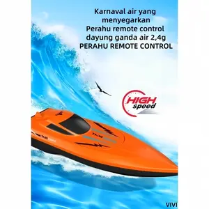 VIVI Mainan Perahu Remote Control 2.4G/Mobil Balap Air Remote Control Lampu/Mainan Kolam Renang Cocok dan Menarik/Hadiah Ulang Tahun Ideal untuk Anak-anak