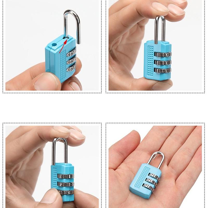Product Introduction of Practical Mini Number Lock Durable 3 Digit Password Lock Solid Color Anti-theft Alloy Padlock Handbag 13