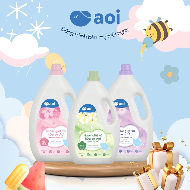 Nước giặt xả hữu cơ Aoi dung tích 3L Cho Bé