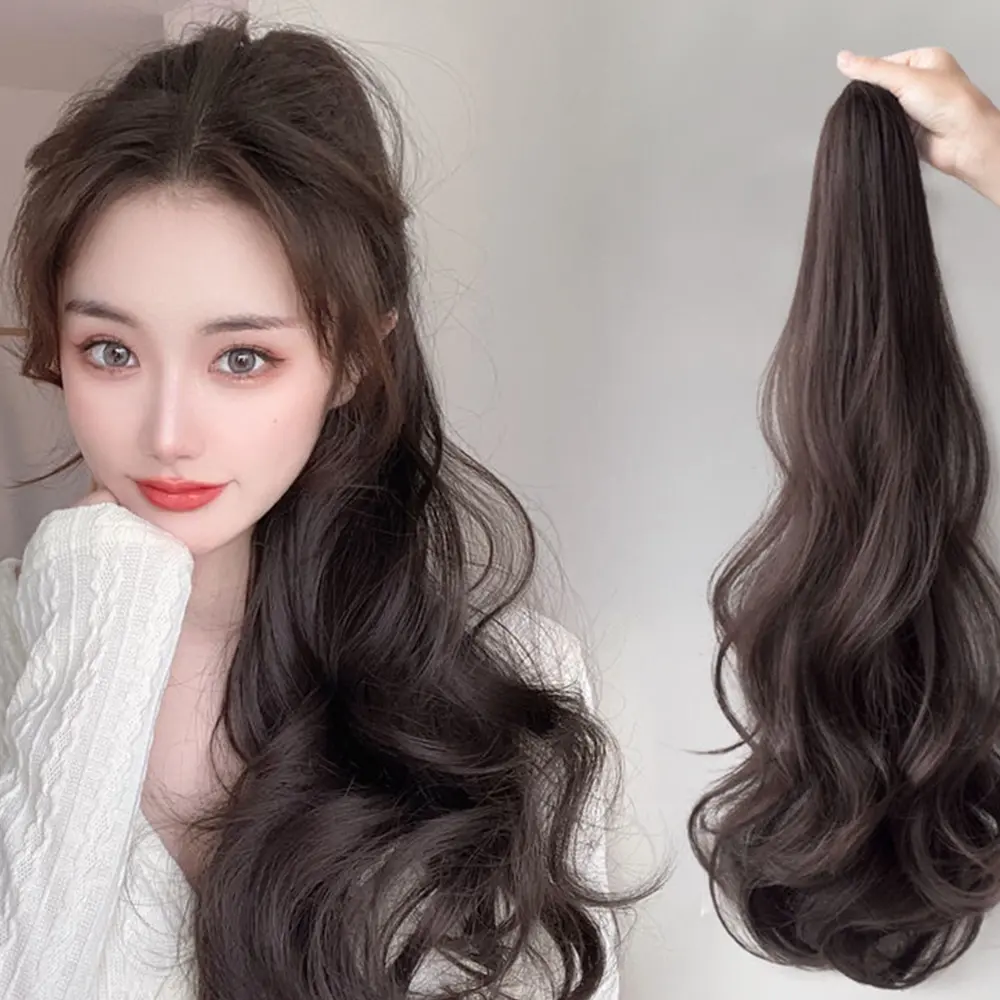 Natural Curly Wig with Clip High Ponytail Hair Extensions Wigs for Women Accessories 40cm 55CM