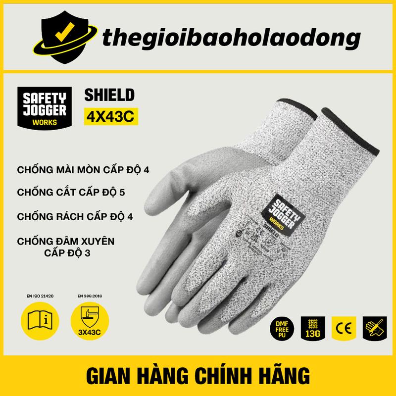 Găng Tay Bảo Hộ Lao Động Shield Chống Mài Mòn Tốt, Chống Cắt Cấp 5, Chống Rách, Chống Đâm Xuyên, Chống Dầu Nhớt Và Nhiên Liệu, Không Chứa DMF