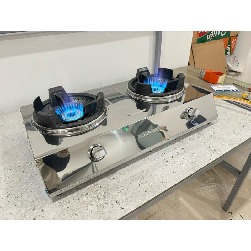  Bếp công nghiệp đôi inox 2 lò REDHOME 172 nút inox 