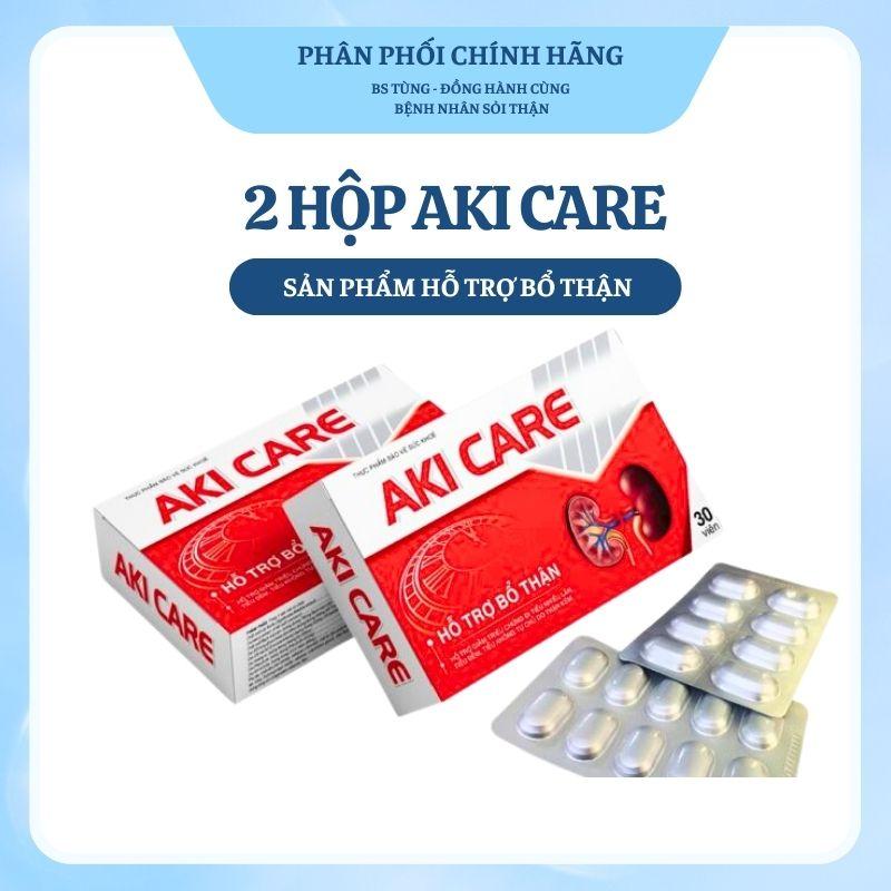 [ BS TÙNG ] 2 hộp Viên uống Akicare bổ thận, hỗ trợ phục hồi chức năng thận dành cho thận yếu, thận ứ nước, suy thận, sau tán sỏi, chạy thận