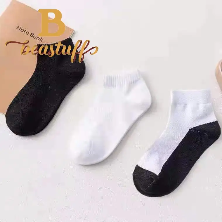 Kids Cotton Ankle Socks Unisex 12 Pairs