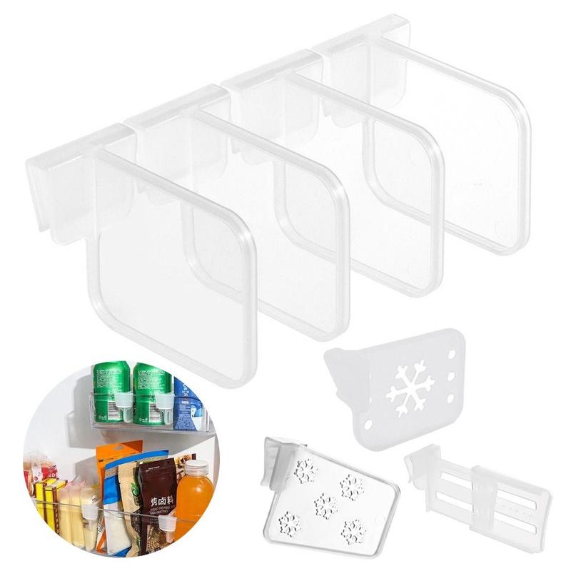 1Pcs/1Set New Fridge Side Door Refrigerator Partition Board Kitchen Accessories Separating Storage Shelf Bottle Can Organizer Plastic Divider Clip 0