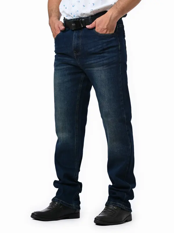 Quần jean nam trung niên LUCA big size ống suông rộng chất denim không co giãn - Pants, Menswear 1