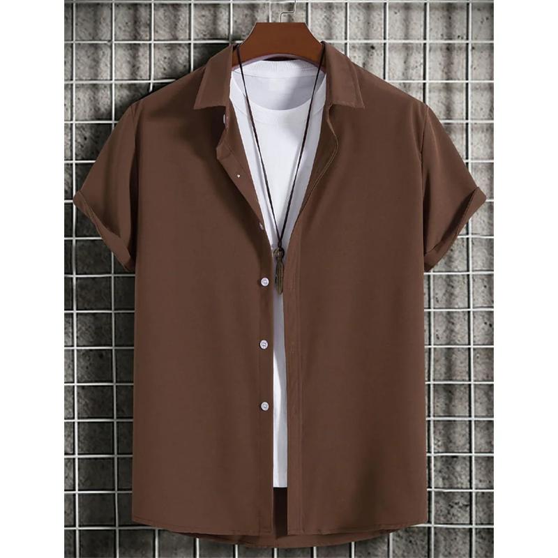 Men's summer fashion 3D printing simple Hawaiian short sleeved men's casual beach party clothing shirt 4