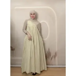 CHICMORE Gaun Tanpa Lengan Gaya Retro Chic untuk Wanita Yang Manis
