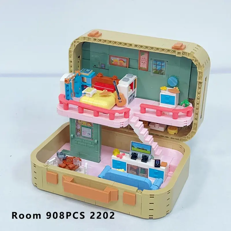 Creative Desktop Art Series Building Blocks, 4 Counts/set House Design Building Blocks, Interactive Game Props, Home Decoration 6