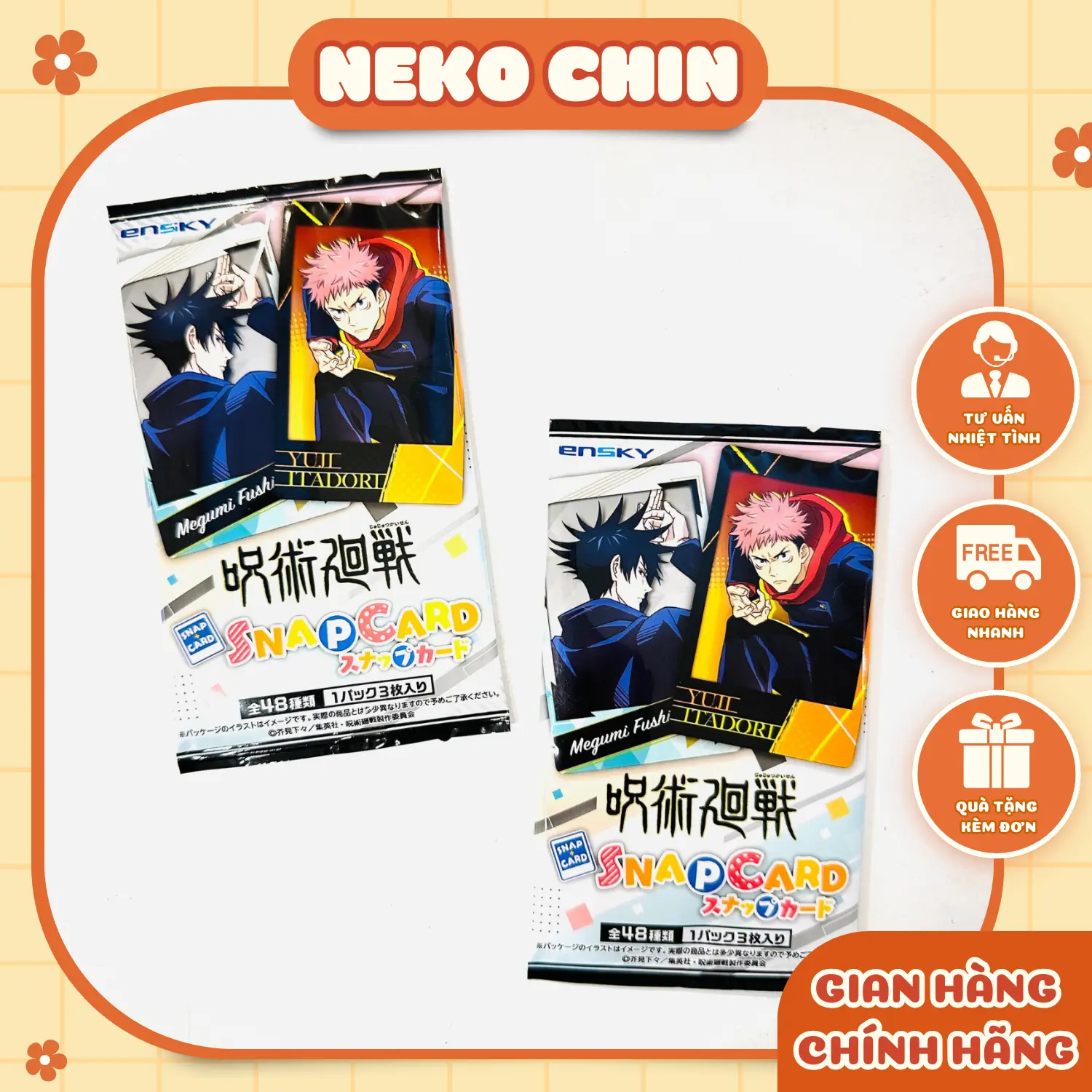 Thẻ Nhân Phẩm Snapmide Jujutsu Kaisen – Thẻ Bài Anime – Chính Hãng Nhật – Goods Anime by Nekochin