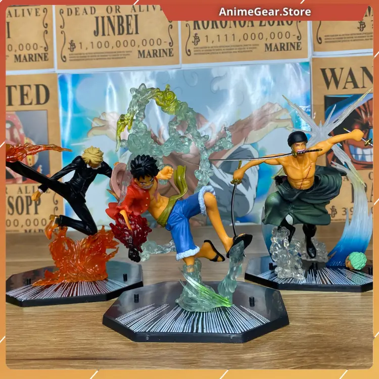 [Rẻ Vô Địch FreeShip] Mô Hình Bộ 3 Luffy Zoro Sanji có base AnimeGear.Store Mô hình OnePiece giá rẻ Đồ Chơi Toy 1