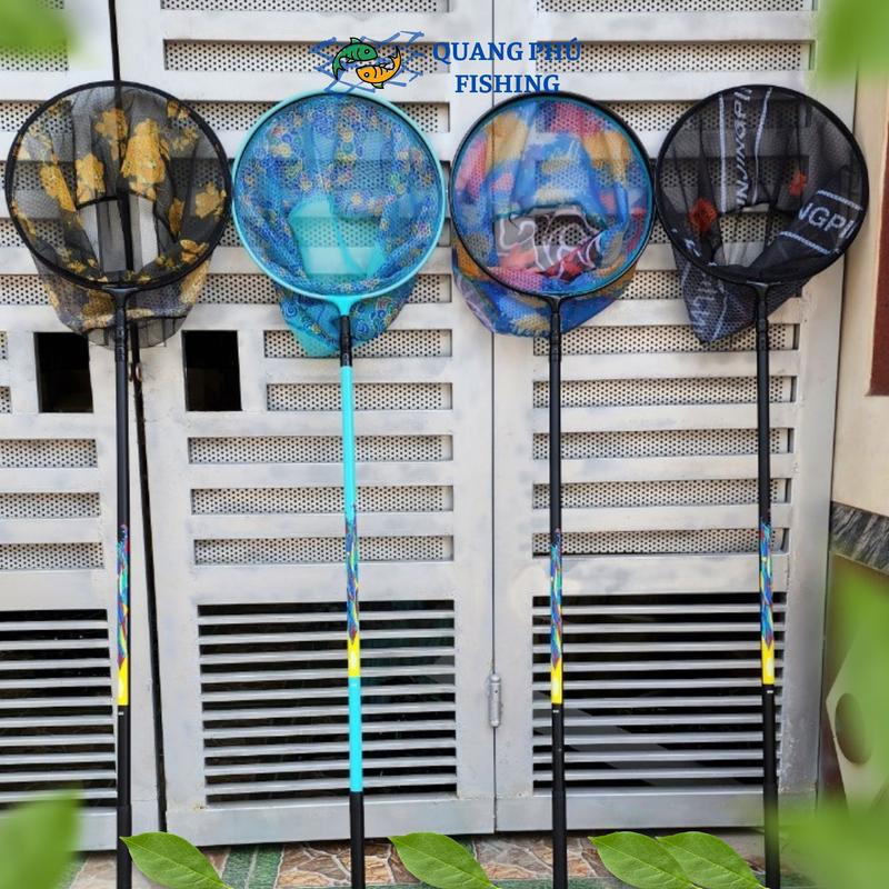  Cán vợt cá cacbon chắc chắn dài 2m1 2m4 2m7 bao gồm mặt vợt 35cm 40cm 45cm dùng để vợt cá khi câu cá câu đài Bắt Cá Fishing Đi Câu 