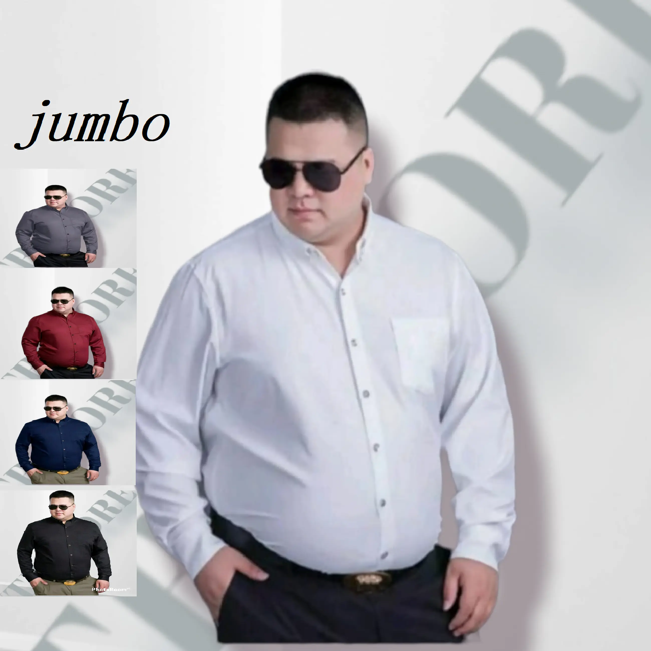 kemeja panjang pria jumbo big size 2xl 3xl 4xl 5xl hitam putih navy maroon abu tua Polos baju Nyaman Cowok Dewasa Kantor Santai Polos  Kerja Katun Kain Pendek Distro Formal Hem
