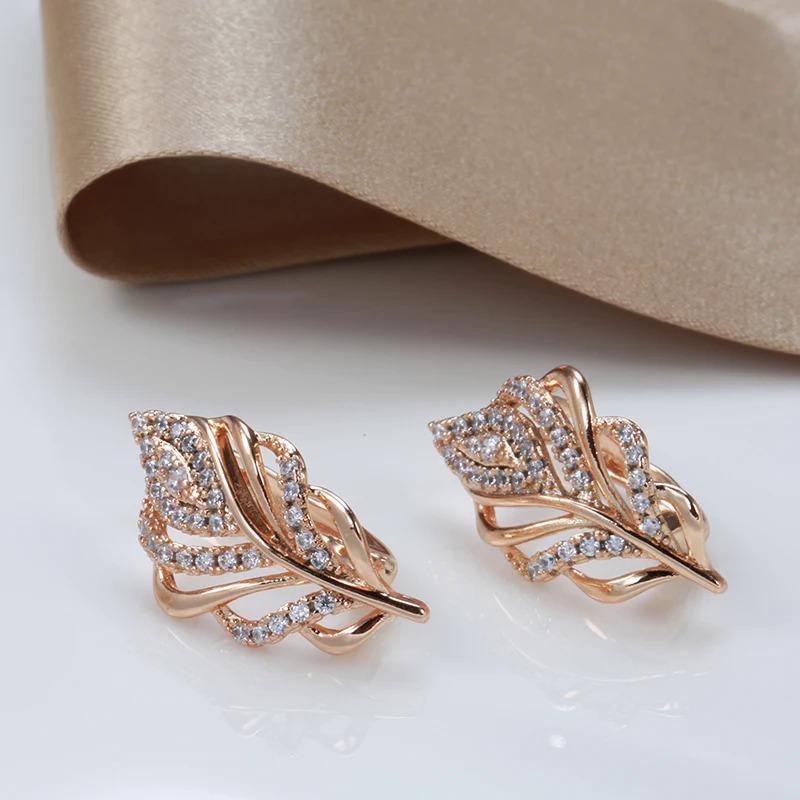 Hoa Tai Vàng Zircon, Dành Cho Phụ Nữ, Thiết Kế Mới, Zircon đầy đặn khoét, Phong Cách Cá Tính, Hoa Tai Vàng 585, Thời Trang, Thích Hợp Cho Bữa Tiệc Và Đám Cưới, Vòng, Đồ Trang Sức 5