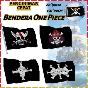 1Pc Bendera One Piece /Flag One Piece Bendera Luffy Bajak Laut Polyester Premium Bendera Kamar Dekorasi Cocok Untuk Penggunaan Rumah Tangga 60x90/150x90CM