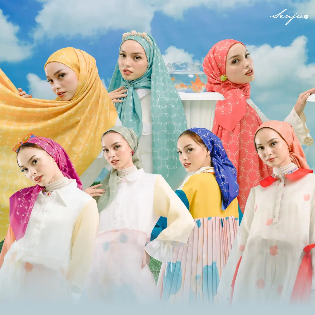 Scarf New Monogram Pop Colors / Senjascarf / Hijab Voal Printing Premium