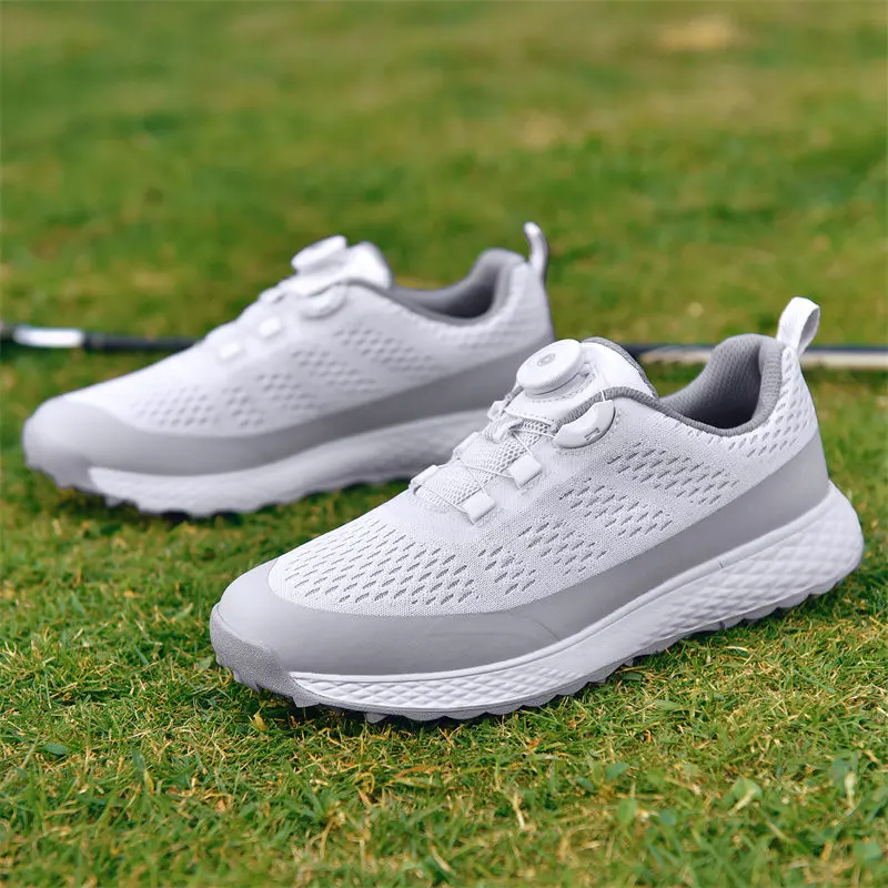 2025 New Breathable Flying Woven Men's Golf Shoe Fixed Nail-Free Golf Shoes Non-Slip Tide Xz25094