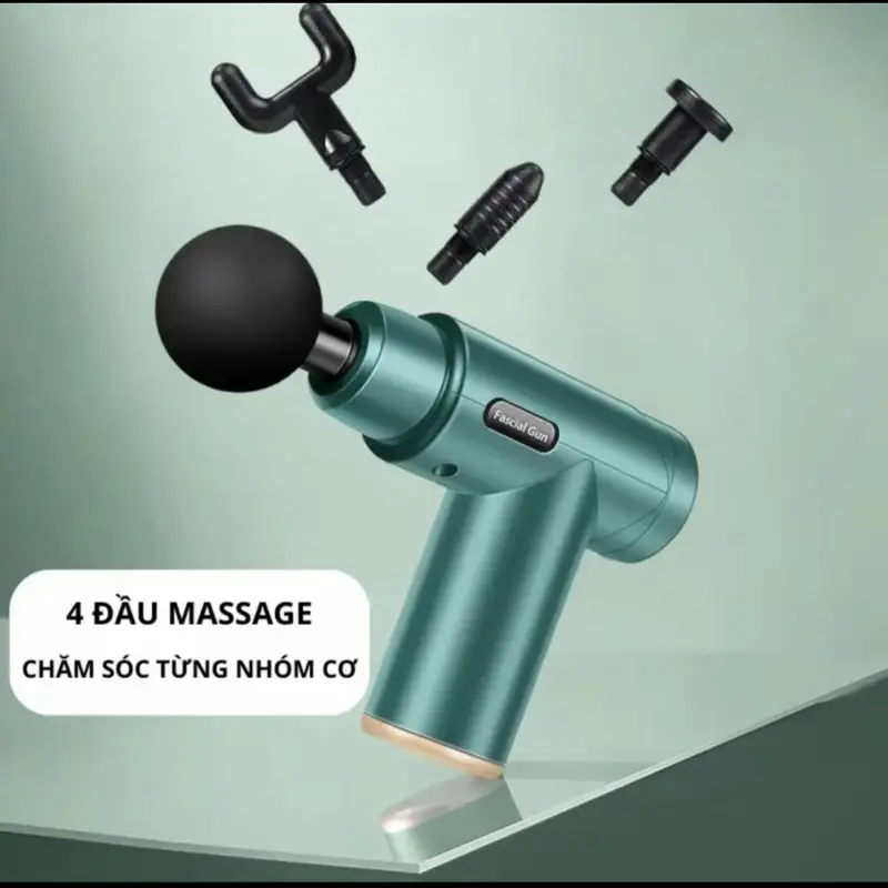 (Có Logo) Máy Massage Cầm Tay 4 Đầu 6 Chế Độ Giao Màu Ngẫu Nhiên 3