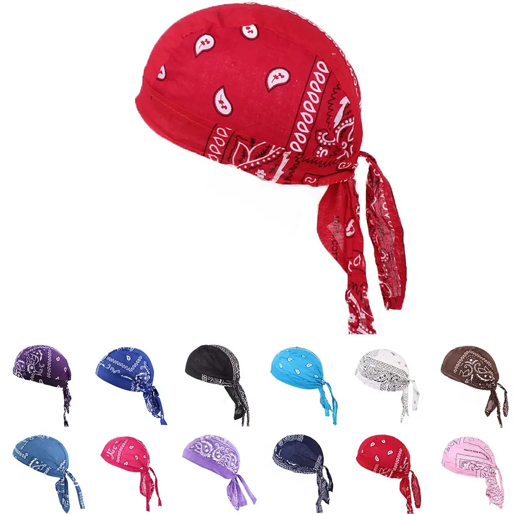 Cotton Paisley Bandana - Adjustable Pirate Style Head Wrap
