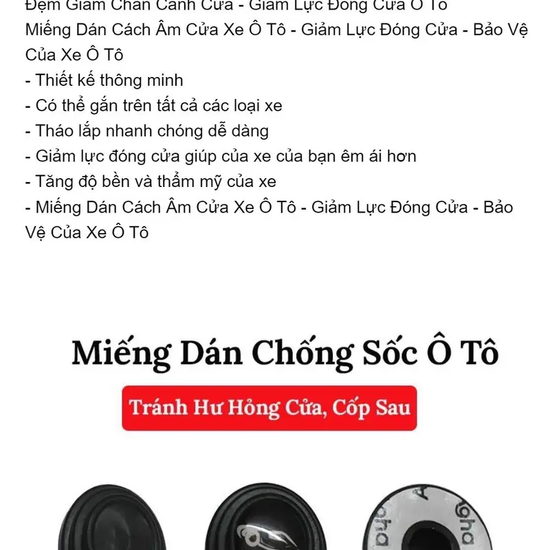 Combo 16 đệm nút cao su giảm chấn cánh cửa, capo, cốp xe ô tô, núm đệm silicon chống va đập giảm tiếng ồn bảo vệ cửa 8
