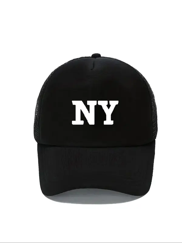 NY Letter Print Baseball Cap, Casual Breathable Mesh Baseball Cap for Men & Women, Outdoor Sun Protection Cap for Daily Wear 2