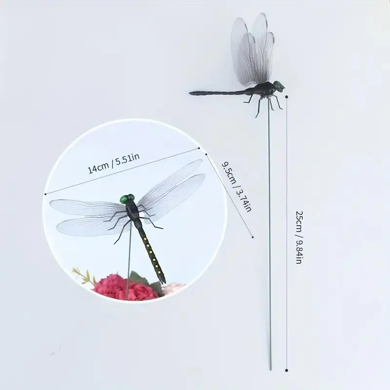 Dragonfly Design Garden Stake (4pcs/set), Garden Decor Stake with Bendable Wire, Garden Decoration Supplies for Home Yard Garden 1