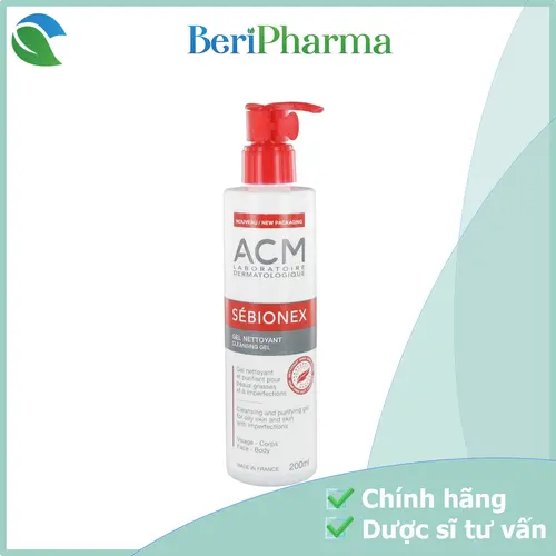 ACM Sữa Rửa Mặt Làm Sạch Sâu Cho Da Dầu Mụn Sebionex Cleansing Gel 200ml Skincare Nữ Gel Rửa Mặt