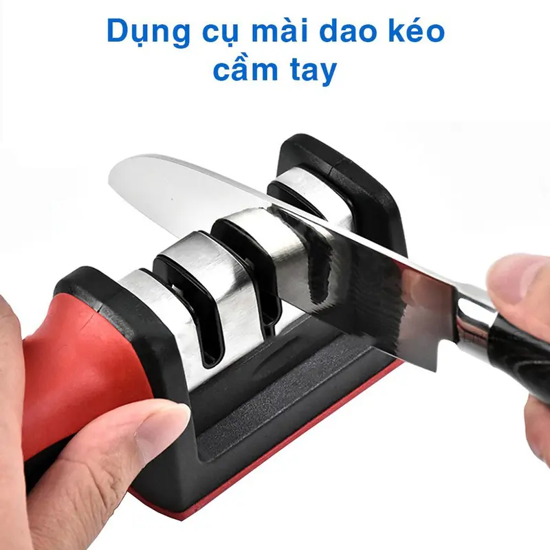 Dụng cụ mài dao kéo cầm tay 3 rãnh giúp giao luôn sắt bén, Đồ mài dao kéo đa năng cắt thái nhẹ nhàng không dùng lực 5