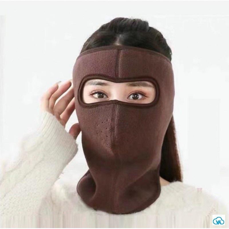 Khẩu Trang Ninja Vải Nỉ Dán Gáy Che Kín Mặt Tai,Chống Nắng Chạy Xe loại trùm cổ