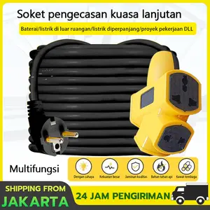 Kabel daya dengan soket Kumparan daya sepanjang（ 30M /20M /10M/5M ）Colokan listrik dengan soket,  konektor serbaguna yang nyaman, kabel daya 220V hitam