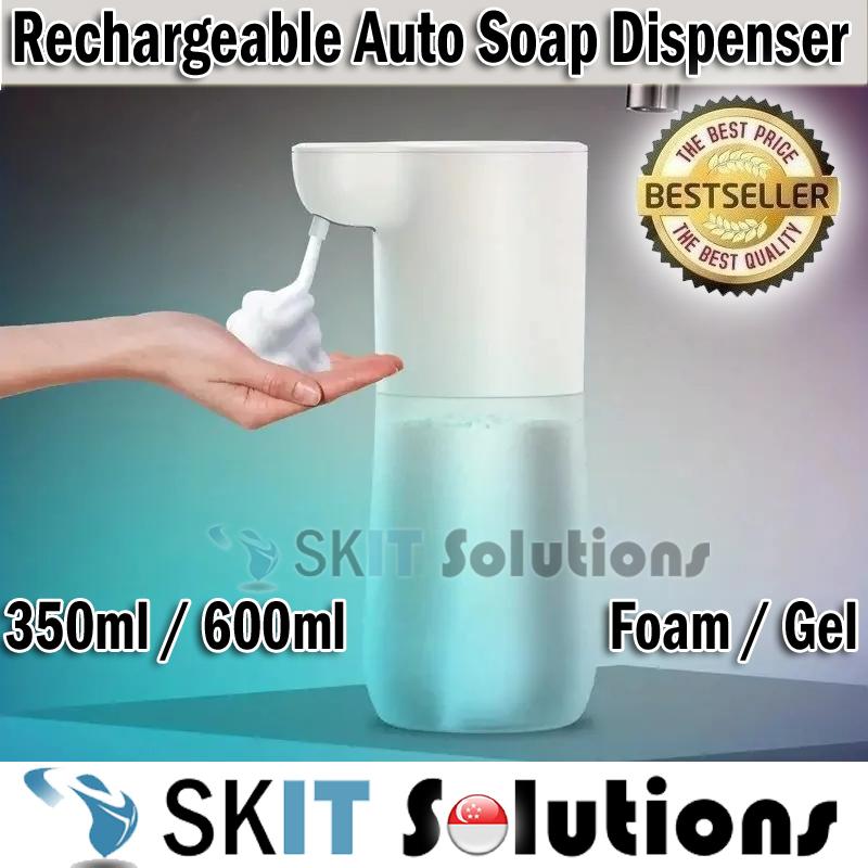 Product Introduction of 【SKIT SG】350ml/600ml Automatic Touchless Soap Dispenser w/ 2000mah Rechargeable Battery, Infrared Motion Sensor Hands Free Foam/Liquid Gel Soap/Sanitizer for Bathroom Kitchen, Handfree Auto Foaming IPX4 Waterproof Smart Dispenser Machine Via USB Charging 0