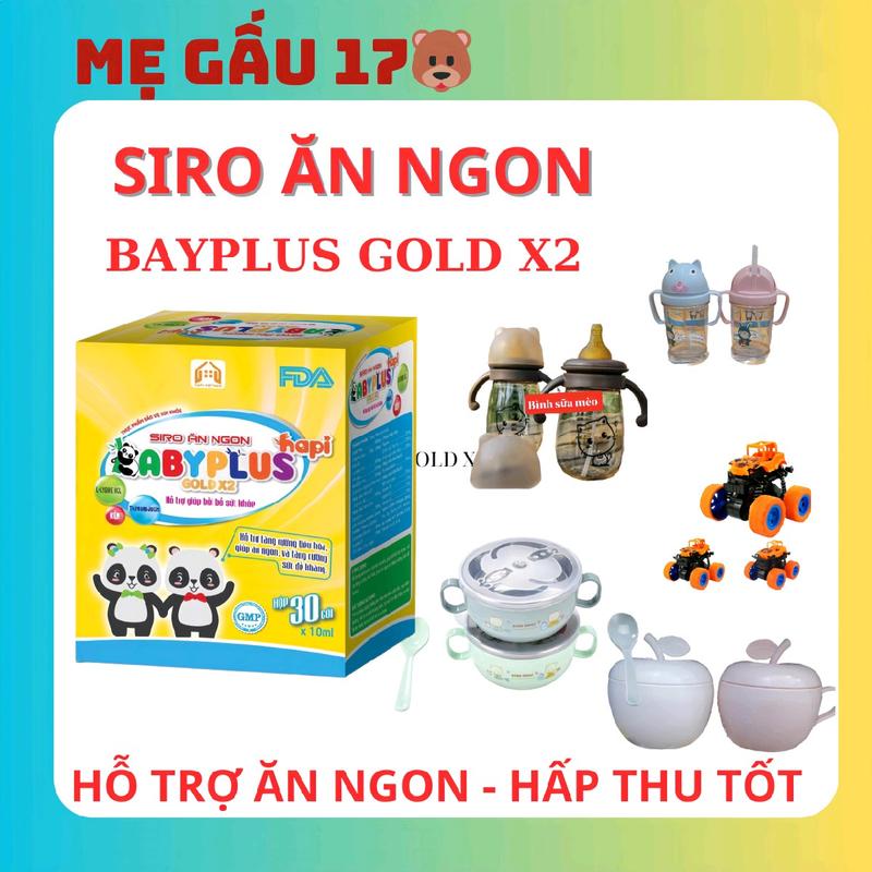 TẶNG 2 QUÀ 1 hộp Siro ăn ngon Babyplus Vitamin Cho Bé Men Vi Sinh 1 hộp 30 gói kèm quà