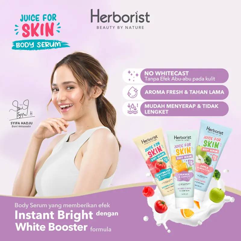 [FYC] Herborist Juice For Skin Body Serum / Body Scrub / Face Scrub All Variant 180ml (isi 3 pcs) 7