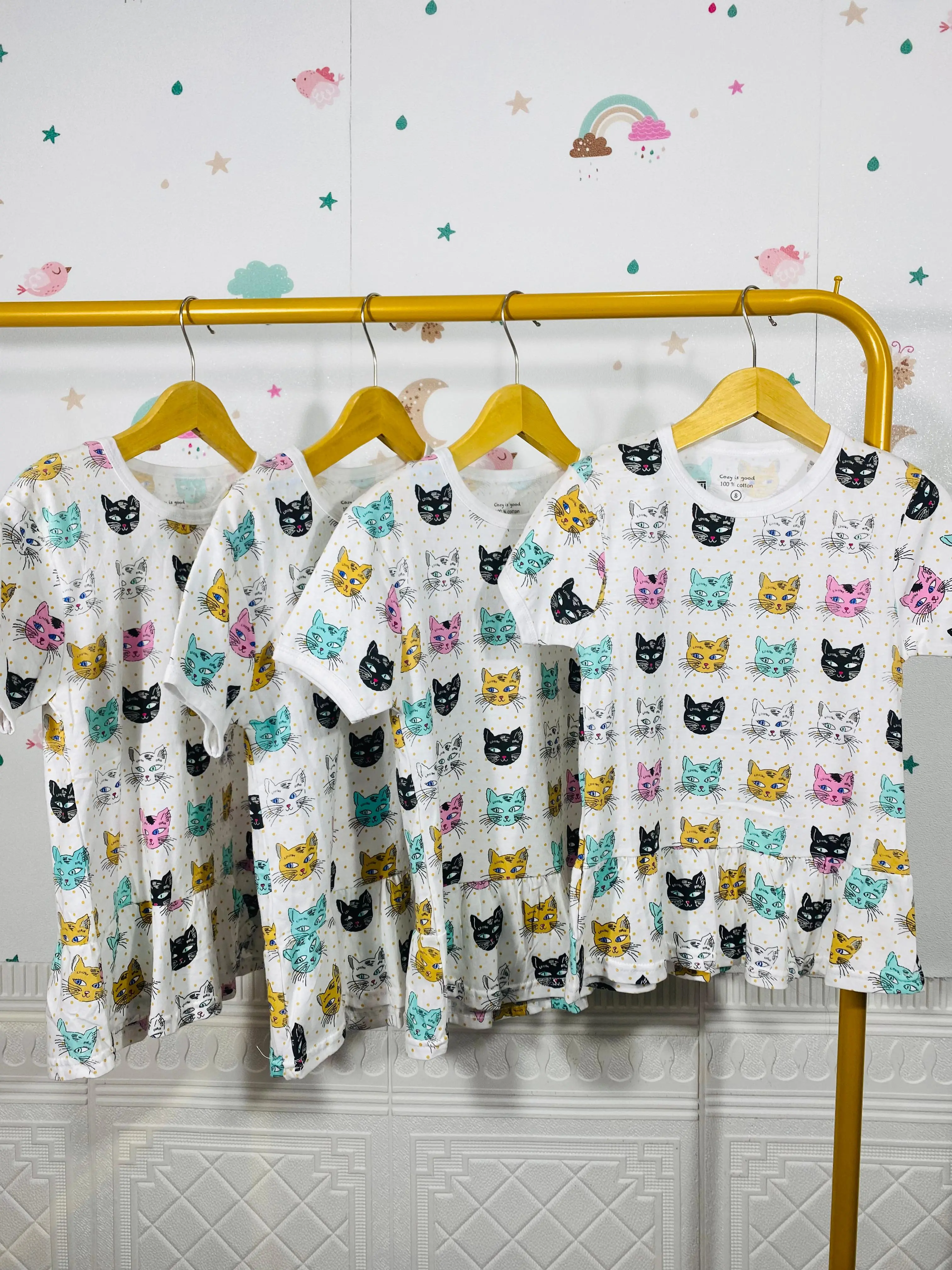Kaos Rampel Mini Cat Anak Perempuan